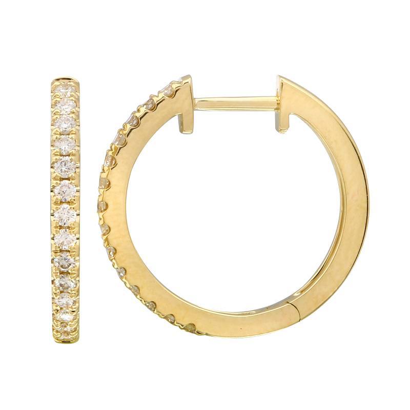 Huggie 14K Gold Pave Diamond Earrings