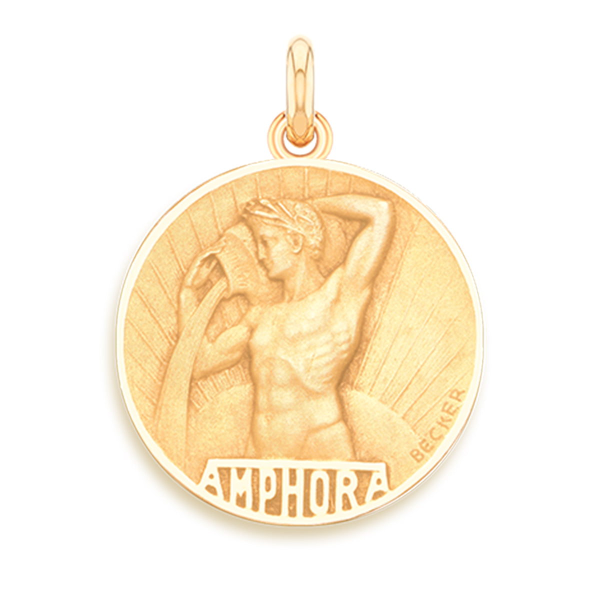 Aquarius 18k Gold Sign Medallion Charm