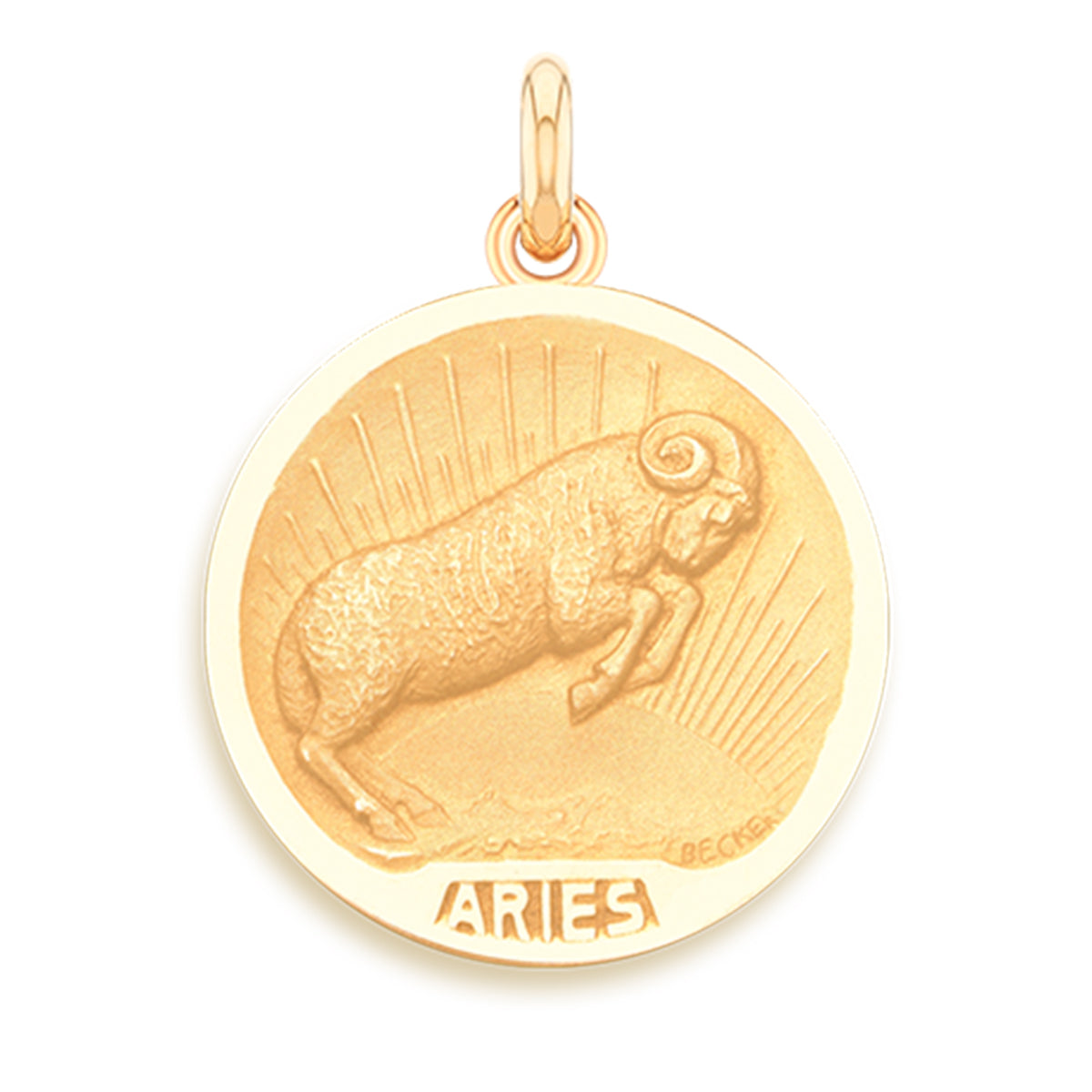 Aries 18k Gold Sign Medallion Charm
