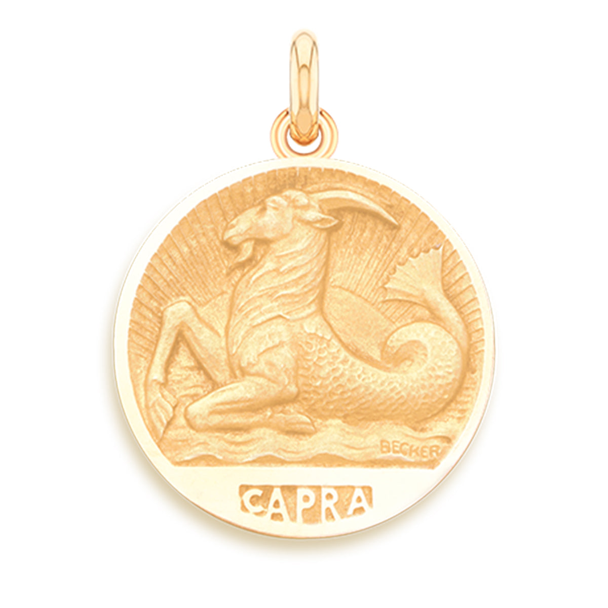 Capricorn 18k Gold Sign Medallion Charm