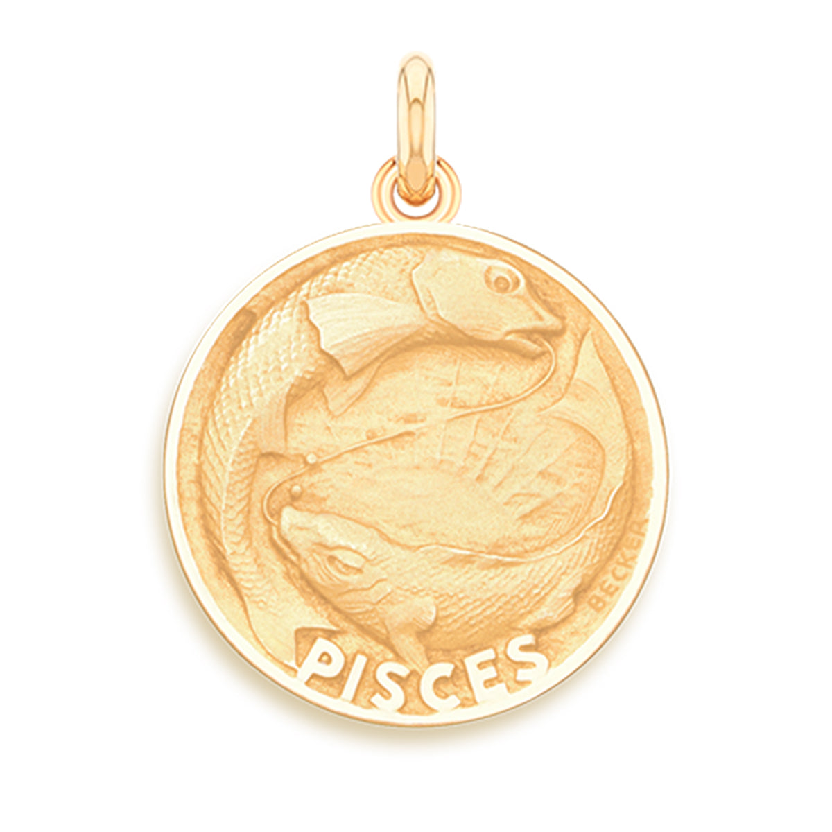 Pisces 18k Gold Sign Medallion Charm