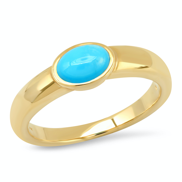 Petite Turquoise 14k Yellow Gold Ring