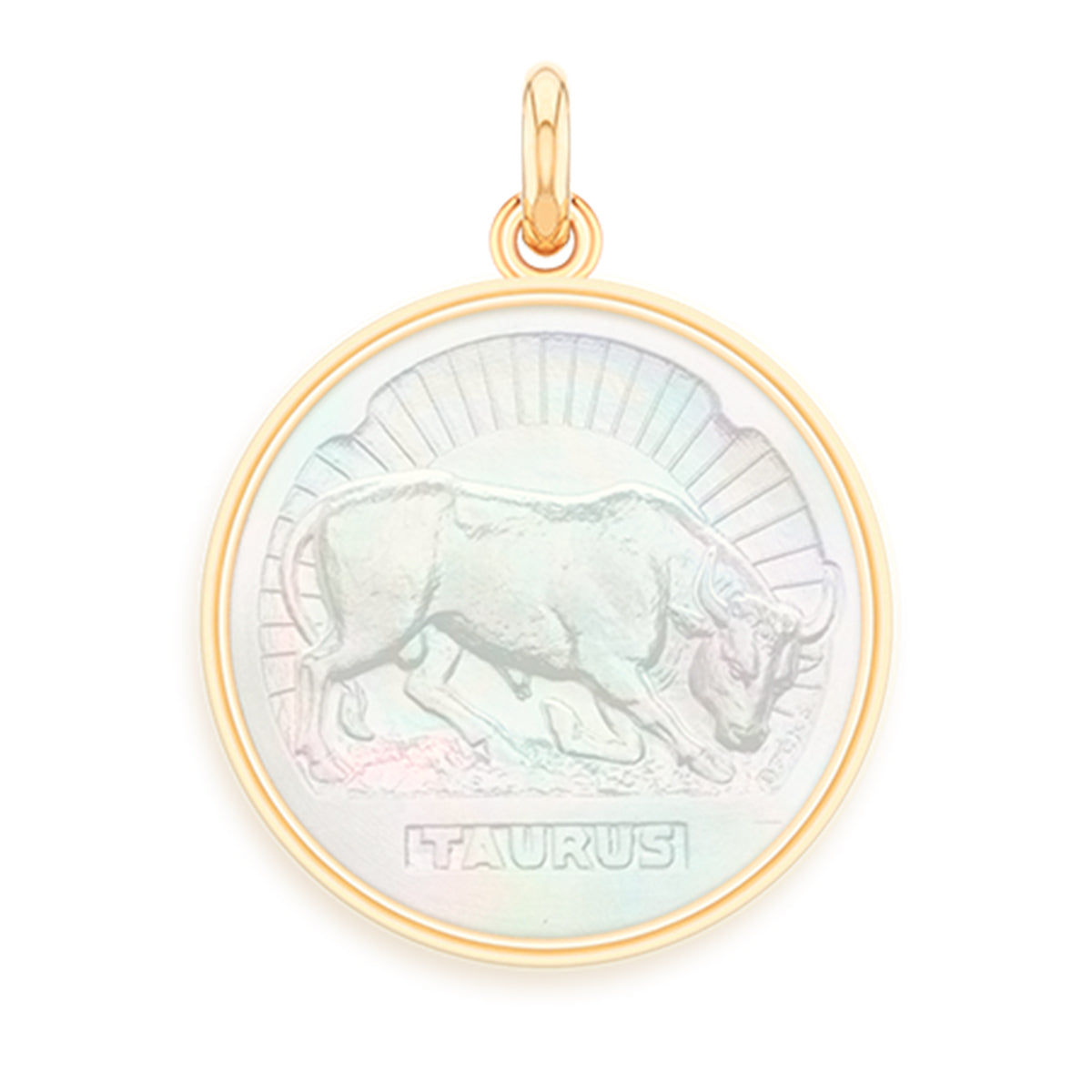 Taurus Pearl 18k Gold Zodiac Medallion Charm