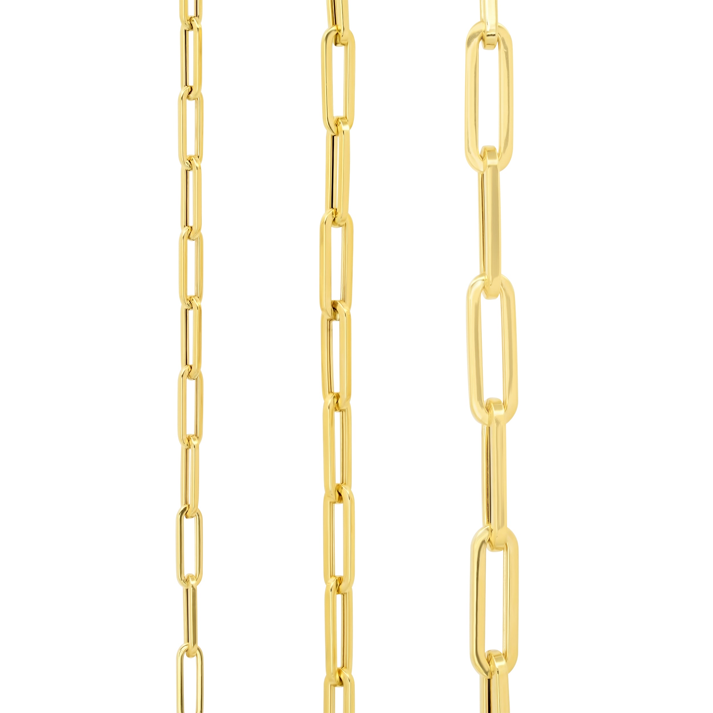 Paper Clip Link Chain 14K Gold Necklace