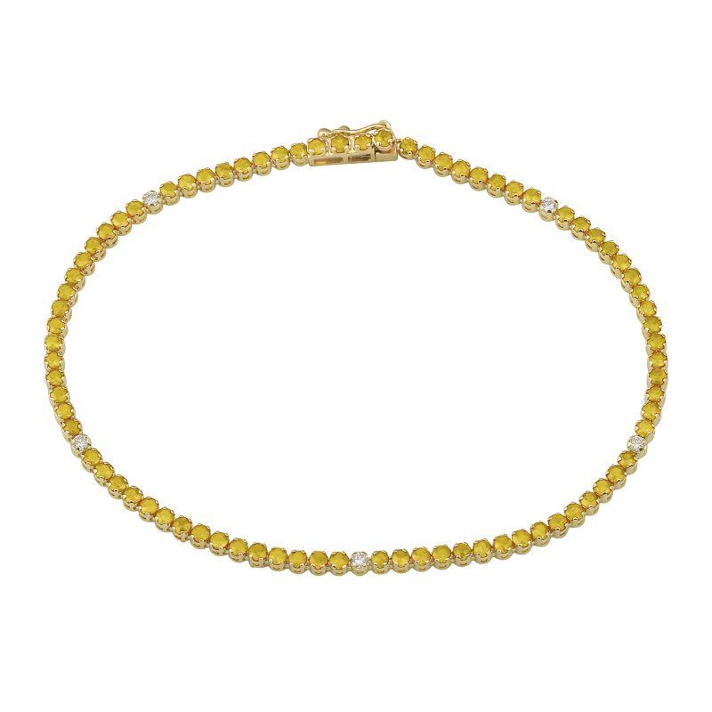 Citrine + Diamond 14K Gold Tennis Bracelet