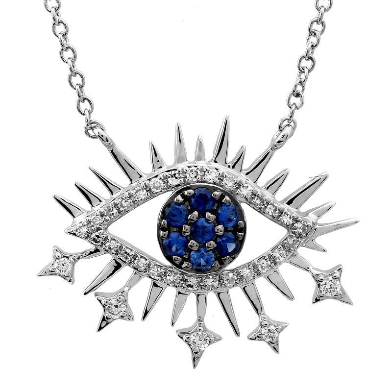 Celestial Evil Eye 14K Gold Diamond Necklace