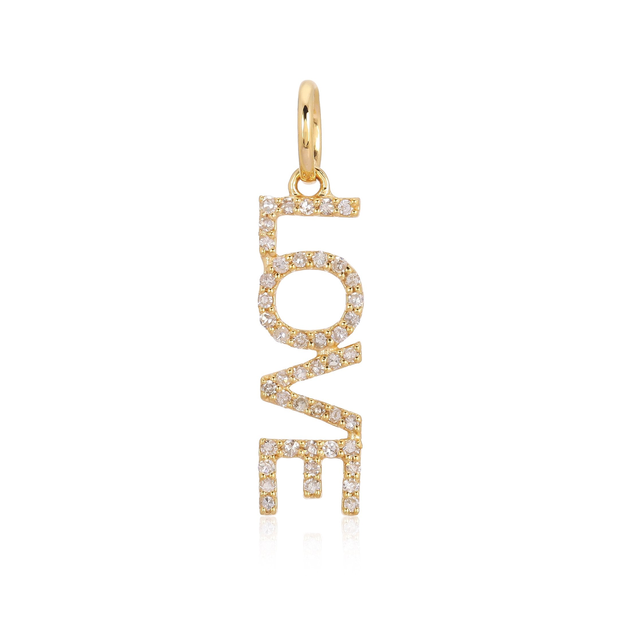 Love Statement 14K Gold Necklace Charm