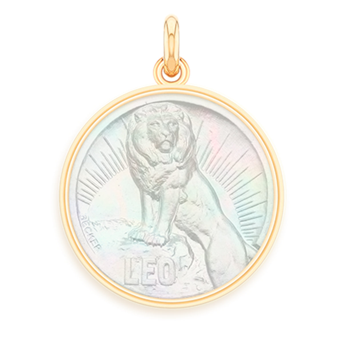 Leo Pearl 18k Gold Zodiac Medallion Charm