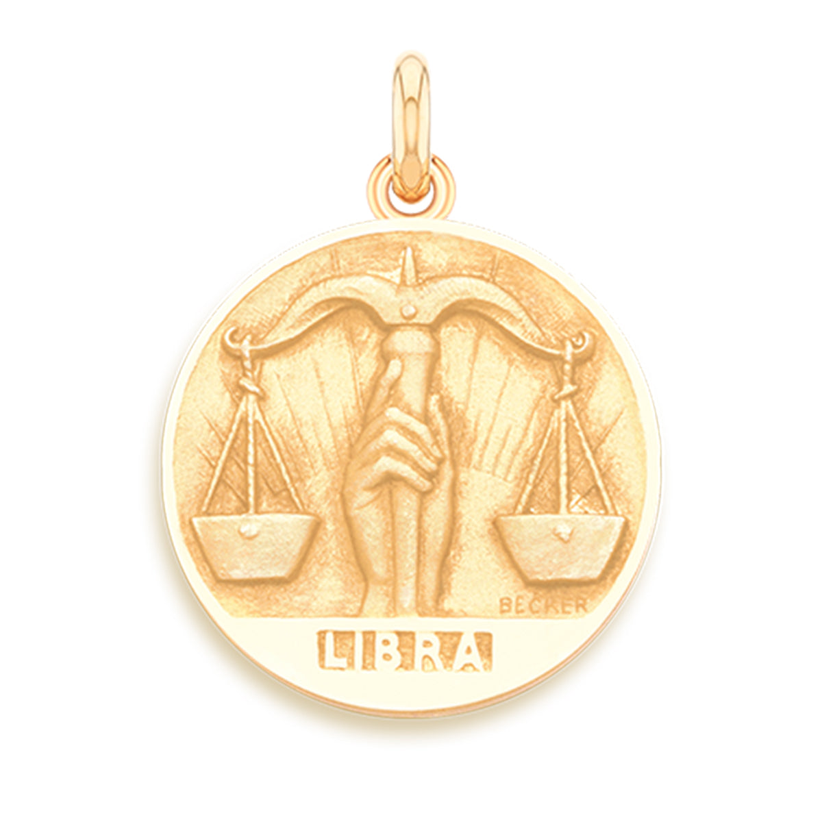 Libra 18k Gold Sign Medallion Charm