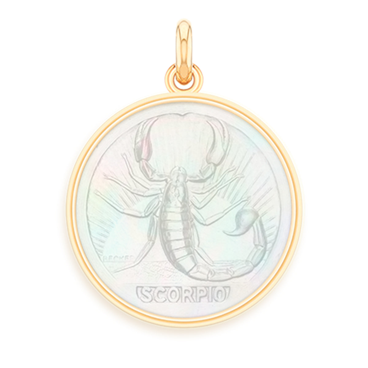 Scorpio Pearl 18k Gold Zodiac Medallion Charm