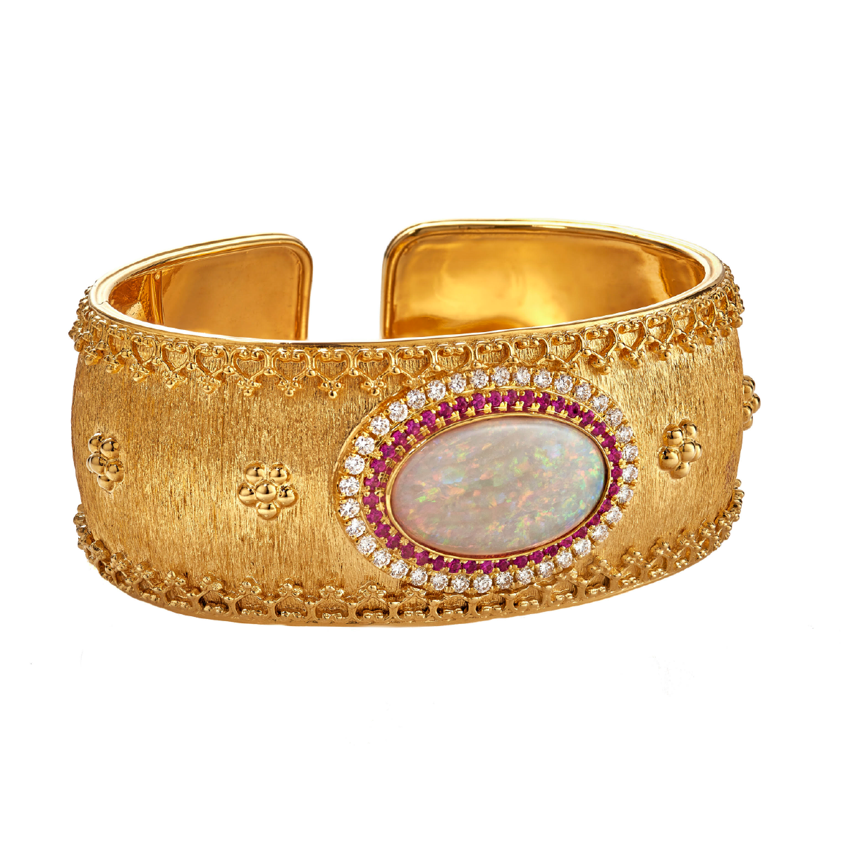 Opal Cuff 18K Yellow Gold Bracelet